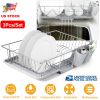 3Pcs Dish Drainer Drying Rack Set Drainer Drain Board Dish Rack k w/ Plastic Cutlery Holder Drain Board
