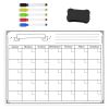 Magnetic Dry Eraser Calendar For Fridge Monthly Weekly Schedule Whiteboard Planner w/ Eraser 5 Marker Pens