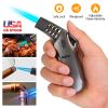 Butane Torch Refillable Kitchen Blow Torch Lighter Windproof Cooking Jet Torch with Safety Lock Adjustable Flame for Creme Brulee BBQ Baking (Butane G