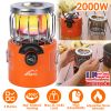 2000W 2 In 1 Camping Stove Tent Heater Outdoor Gas Stove Portable Backpacking Stove with 3 Modes 360° Radiant Heating for Camping Hiking Picnic BBQ