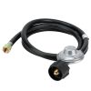 4.92FT Low Pressure Propane Regulator w/ Hose CSA Certified QCC1 Type1 Connection Gas Regulator Line 3/8” Female Flare Fitting For BBQ Gas Grill