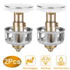 2Pcs Sink Drain Plugs Wash Basin Bounce Drain Filter Pop Up Bathtub Sink Drain Stoppers Strainer W/ Basket