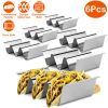 6Pcs Taco Holders Stainless Steel Taco Holder Stand Shell Rack Taco Baking Tray Plates w/ Handle Hold 2 Or 3 Tacos Safe For Dishwasher Oven Grill