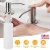 Soap Dispenser For Kitchen Sink 12.68OZ Hand Sanitizer Lotion Bottle (Brushed Nickel) Stainless Steel Refill From the Top