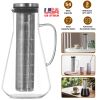 Cold Brew Coffee Maker Iced Tea Maker Pitcher Glass Coffee Pot Brewing Glass Carafe Tea Infuser Coffee Kettle with Removable Fine-Mesh Filter Dishwash