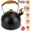 2.2Quarts Stainless Steel Tea Coffee Milk Kettle Stovetop Kettle Loud Whistling Teapot w/ Nylon Handle