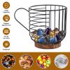 Coffee Pod Holders Black Iron Wire K Cup Holder With Solid Wooden Base 30 Kcups Capsule Storage Espresso Organizer For Counter Kitchen Cafe Bar