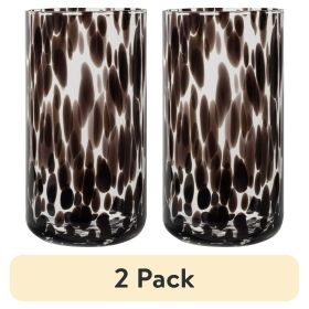 (2 pack) 20 fl oz Drinking Glass, Black