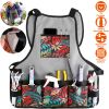 15-Pocket Work Tool Apron 600D Oxford Cloth Gardening Tool Bib Aprons for Men Women Carpenter