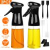 Olive Oil Sprayer 2Pcs 210ML 7.1OZ Reusable Oil Dispenser Mister Refillable Glass Vinegar Bottle w/ Blaster Cleaning Brush For Cooking BBQ Roast Salad