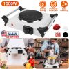 1000W Electric Single Burner Portable Heating Hot Plate Stove Countertop RV Hotplate with 5 Temperature Adjustments Portable Handles