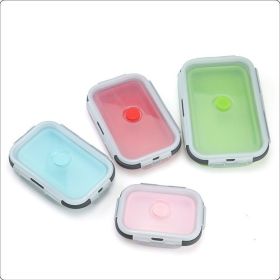 Reusable Pizza Storage Container with  Microwavable Serving Trays - Adjustable Pizza Slice Container to Organize & Save Space - BPA Free, Microwa (Color: pink, size: 550ML)
