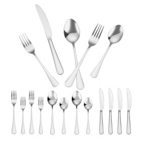 30-Piece Silverware Set Stainless Steel Cutlery Flatware Utensil Kitchen for 6 (Color: Silvery-430, Quantity: 30 Pieces)