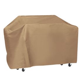 57-inch BBQ Grill Cover Weather Resistant Outdoor Barbeque Grill Covers UV Resistant w/ PU Coating Adjustable Strap Fasteners for Charcoal Gas Electri (Option: Tan)